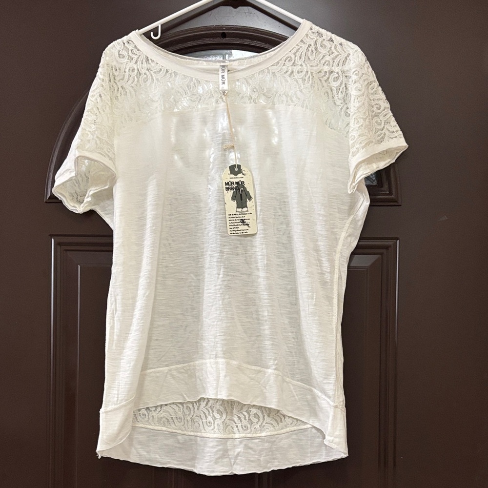 Mur Mur Elegant White Lace Women's Blouse